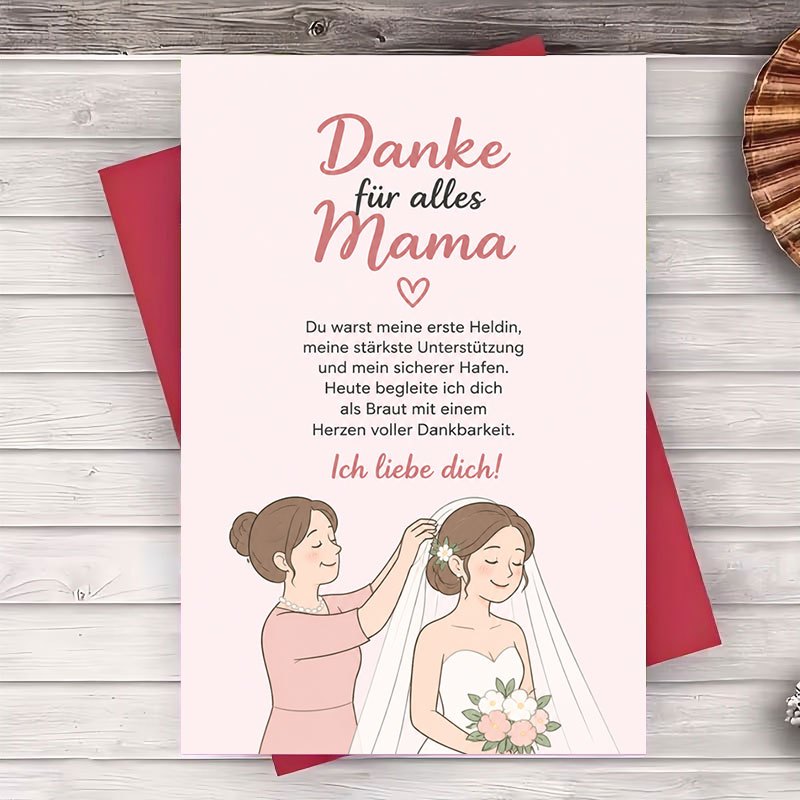 TEMU Eine Umschlag und eine Grußkarte Hochzeitsdankekarte für Mama von der Braut Elegante rosa florale Wertschätzungskarte