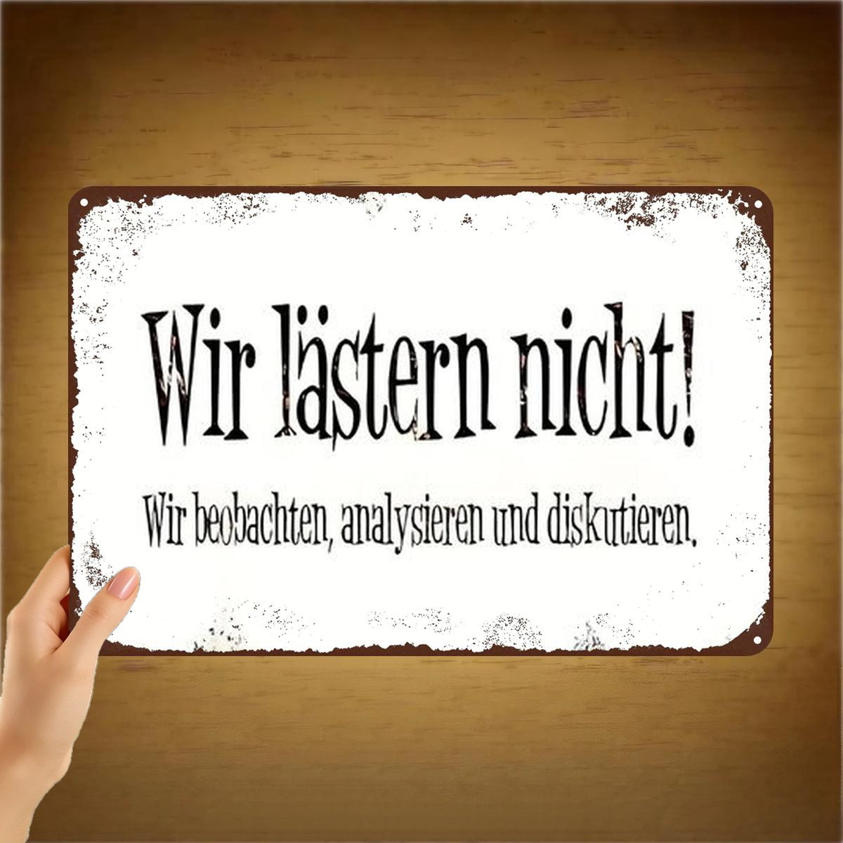 2d Flat 1pc, "metal Art Sign: 'we Don't Gossip! We Observe, , And .'" 8×12 Inch