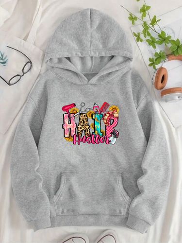 Women's Popular Stylish Hair - Themed Hoodie with Unique Pattern Prints
