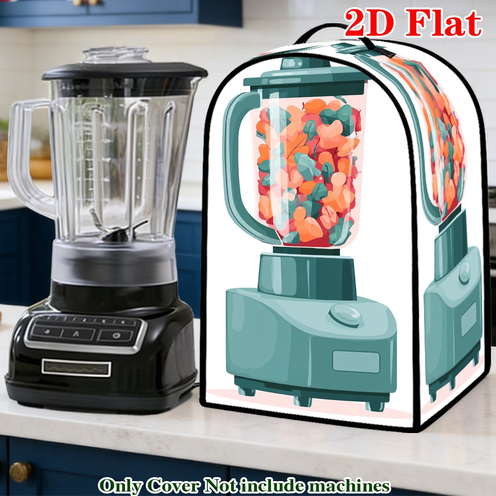2D Flat 1pc Blender Cover_Coffee Machine Cover Blender with Leaf Contents Pattern Blender Cover, Kitchen Appliance Dust Cover with Top Handle Birthday Party Holiday Decorations Gift Use for This Foldable Dust Cover Includes a Top Handle And Is Compa