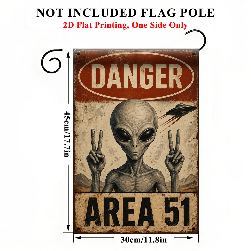 TEMU Plat 2D, Plat 2D - Drapeau de jardin imprimé plat 2D, 1 pièce, Drapeau de jardin avec panneau et - Impression recto , Décoration d'extérieur en