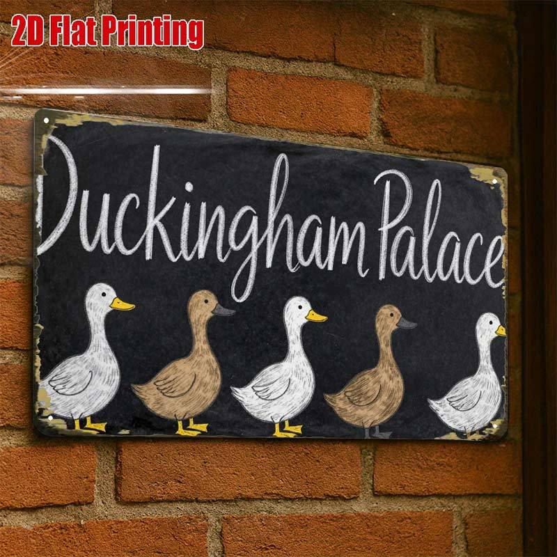 TEMU 2d Flat, 2d Flat1pcs,duckingham Decorative Sign Creative Tin Sign -8x12 Wall Art Gift For Decor|iron Construction, Metal Wall Art Decor, 2d Flat