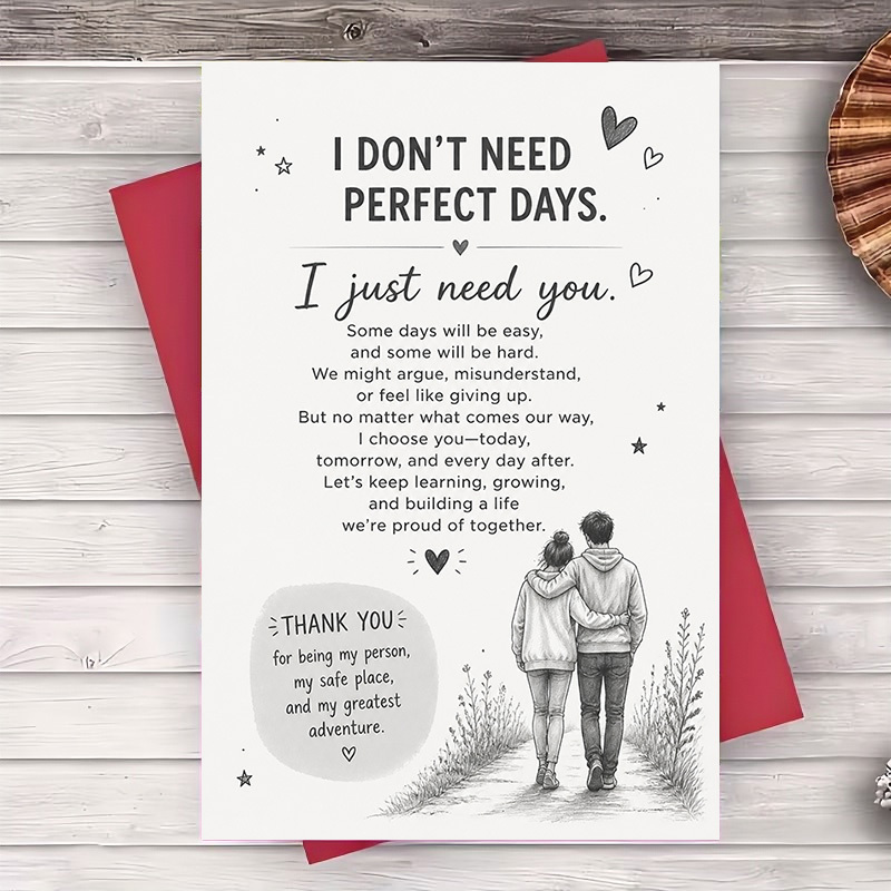 TEMU 1 Greeting Card + 1 Envelope Romantic Greeting Card For Boyfriend Girlfriend Anniversary Valentines Day Love Note For Husband Wife Relationship