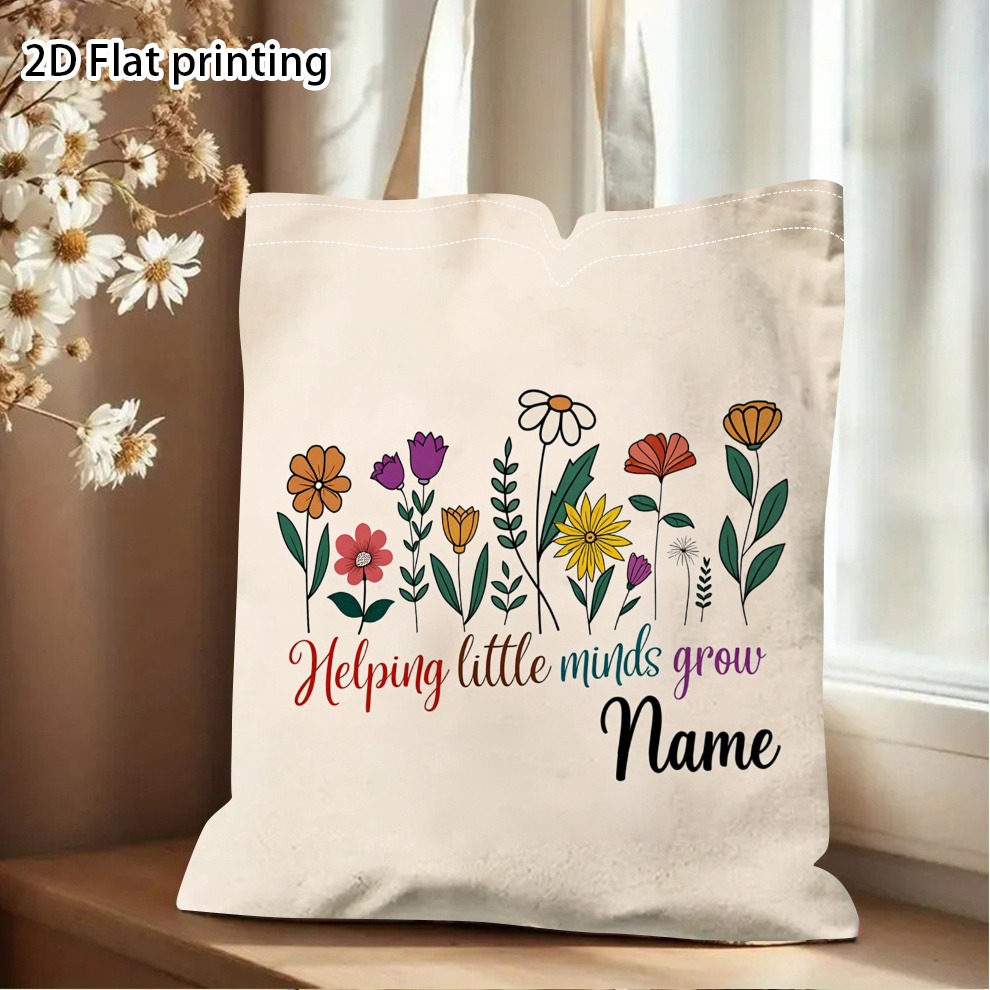 TEMU 2d Flat, 1pc, Custom, Customized Name Handbags, Shoulder Bags, Travel Bags, Daily Commuting Bags, Reusable Shopping Bags For Women, Summer Beach