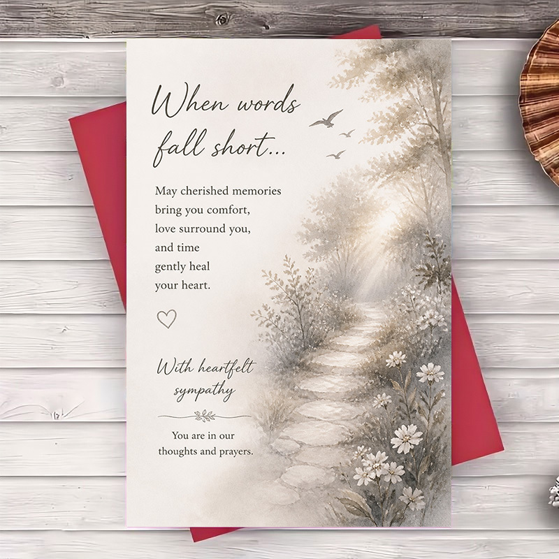 TEMU 1 Greeting Card + 1 Envelope Sympathy Greeting Card For Loss Of Bereavement Support Card For Watercolor Design For Condolence Messages