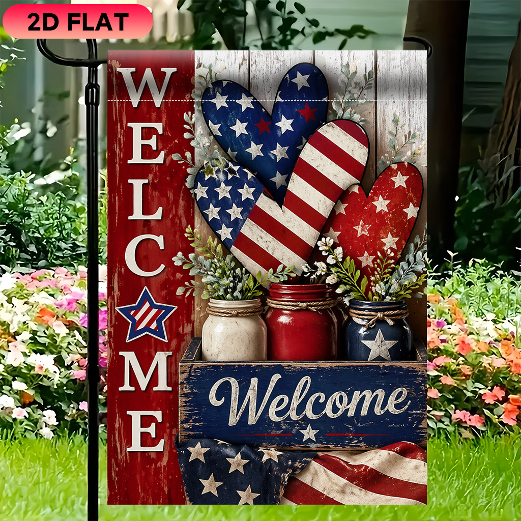 2d flat 1pc 2d flat garden flag   themed decoration durable polyester material very suitable for garden lawn yard home outdoor beach decorative flags summer holiday celebration decorative flag flagpole not included