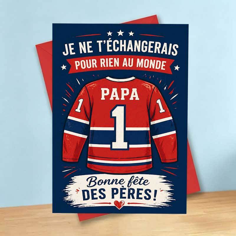 TEMU Fathers Day Greeting Card, Featuring Jersey Design With The Text I Would Not Trade You For Anything In The World, Perfect For Dad, Fathers Day,