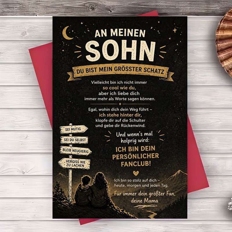 1 Envelope And 1 Greeting Card Inspirational Greeting Card For Son From Mom Encouraging Message Flat Card For Birthday Graduation Or Special Occasion Support Gift For Him