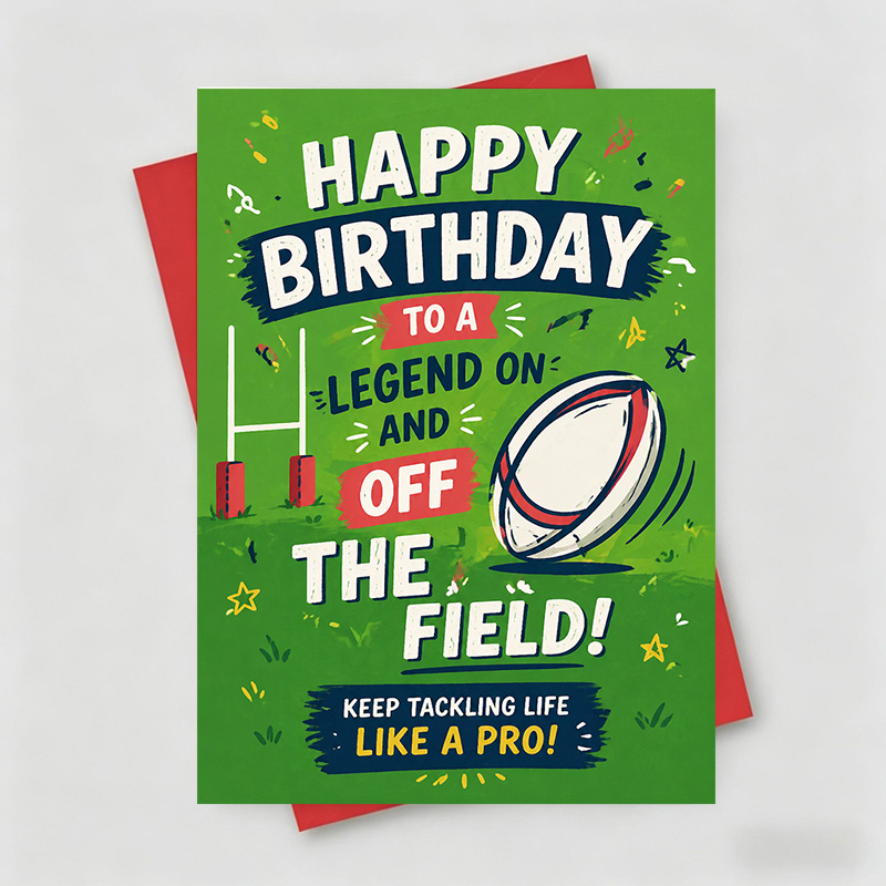 TEMU 1 Greeting Card And 1 Envelope Birthday Greeting Card, Ball And Illustration "happy Birthday To A Legend ", Suitable For Sports Fans, Birthday