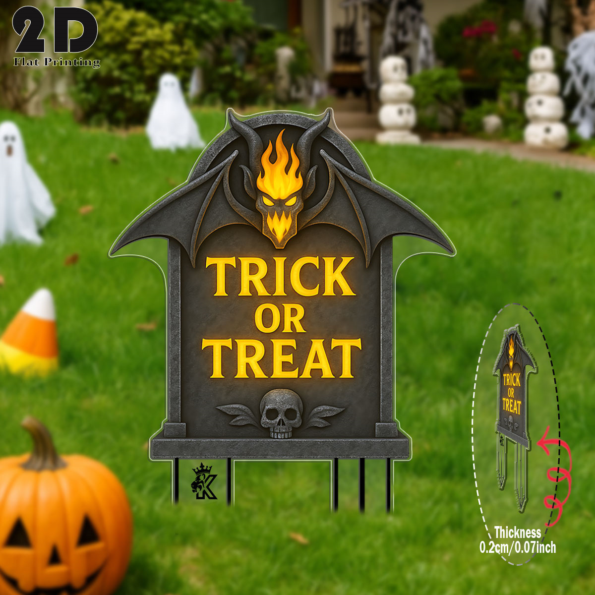  2d, [  2d]   2d, 1pç estaca de jardim de   de halloween - design de   em   e esqueleto, decoração acrílica externa para  ,  , festas de halloween,   de presente, decorações de halloween, decoração  , tema de  ,   2d,  