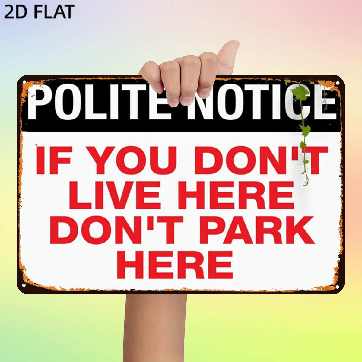 TEMU 2d Flat, 2d Flat,1pc,retro Polite Notice: Don't Live Here, Don' Here Metal Iron Sign, Pre-drilled Holes,wall Art Decor For Home Room Deck Porch,