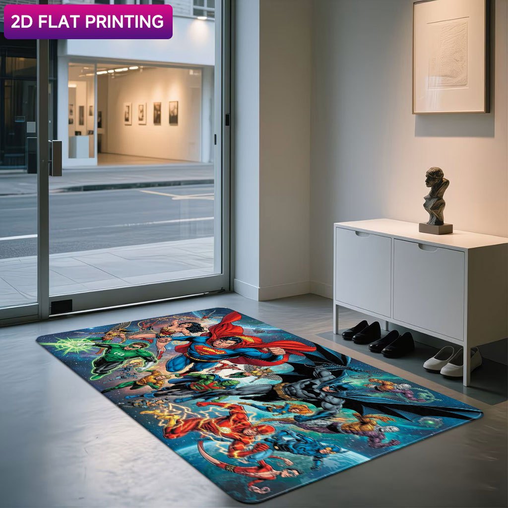 TEMU 2d Flat, Warner . Licensed, 2d Flat 1pc Bathroom Rug, League Assembled, Soft Flannel Non-slip Floor Mat, Perfect For Outdoor Parties, Homes,