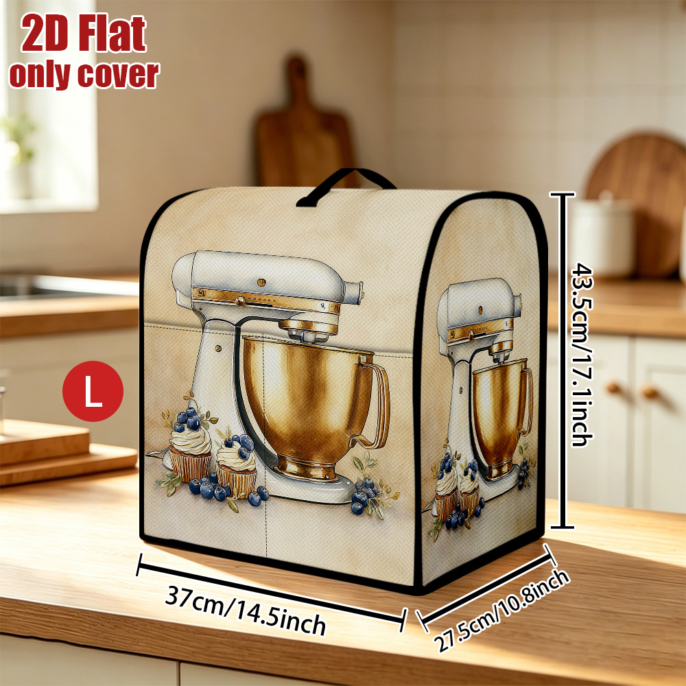 TEMU 2d Flat, 1pc Mixer And Cupcakes With Blender Cover Creativity Multipurpose Kitchen Appliance Dust Cover Foldable (without Machines) Decorative