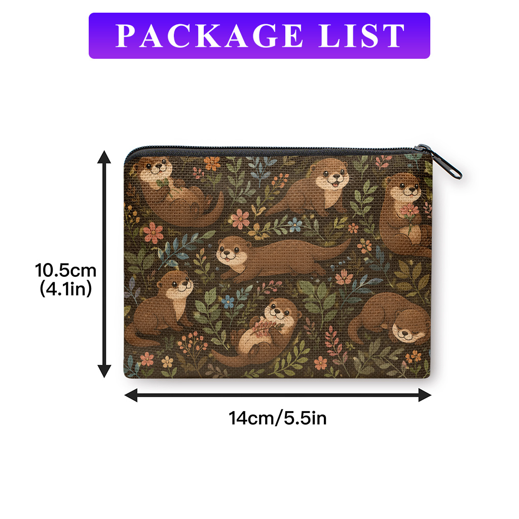 TEMU Cute Otter & Coin Purse Suitable For Keys, Compact Portable Wallet With Otter-themed, Machine Washable Coin Storage Organizer For &, Gift For