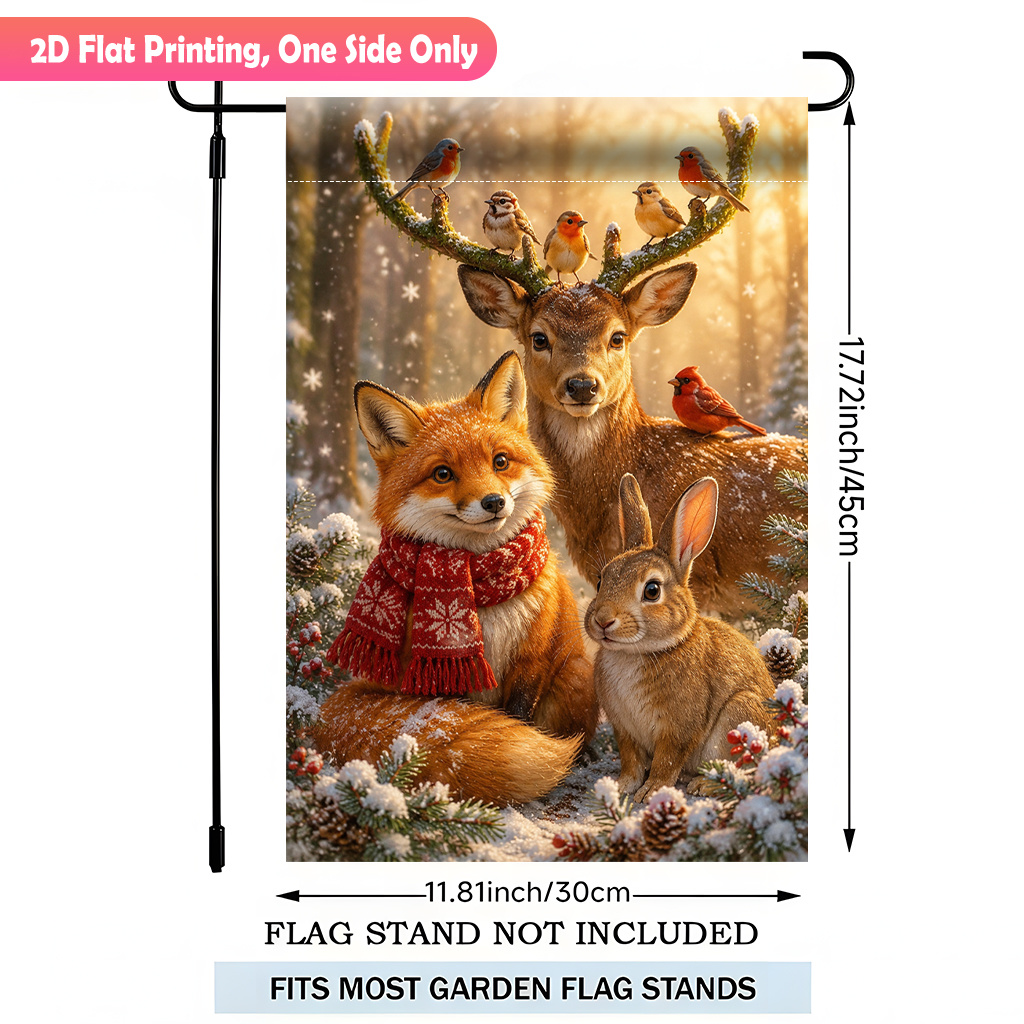 TEMU 2d Flat - 2d Flat Printing Garden Flag 1pc, Animal Scene Durable Polyester Outdoor Patio Decoration, Outdoor Patio Flags, And Patio Decorations,