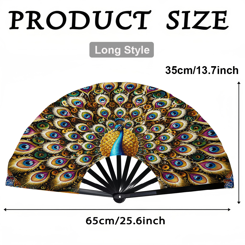 TEMU A Ladies' Folding Fan, A Peacock-style Fashion Folding Fan, Summer Folding Fan, Holiday Gift, Birthday Gift Folding Fan, Party Folding Fan,