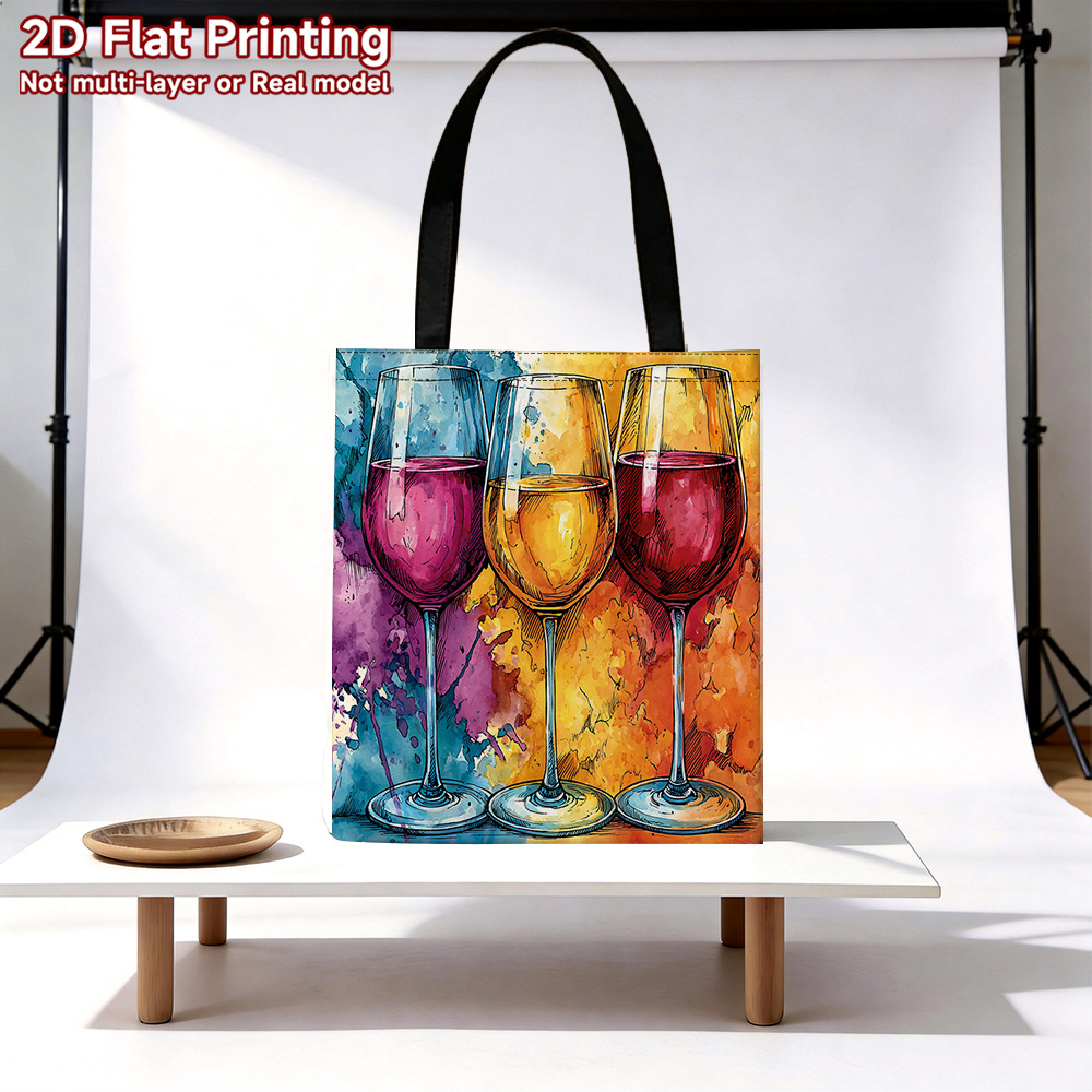TEMU 1 pièce Sac 1 pièce sur le thème du vin à , adapté aux quotidiens, à et - Porte-bouteille de vin rectangulaire durable avec poignée robuste, sac