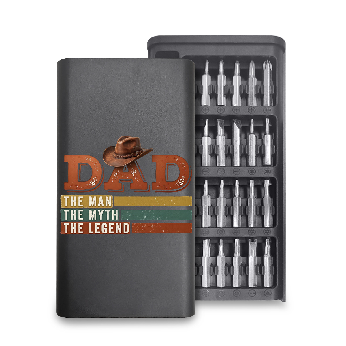 TEMU 1 Set Screwdriver Set For Dad The For Man, , The Legend With Cowboy Hat Design: Portable Multi Functional Repair Kit For Everyday Household Use
