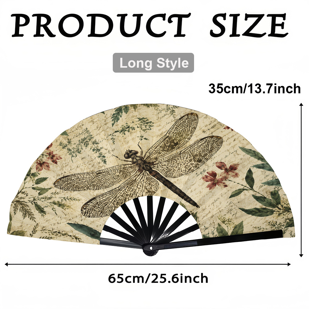 TEMU 1pc Women's Folding Fan, Floral Print Hand Fan, Fashion Folding Fan, Trendy Accessory For Parties And Music Festivals, Portable Design, Summer