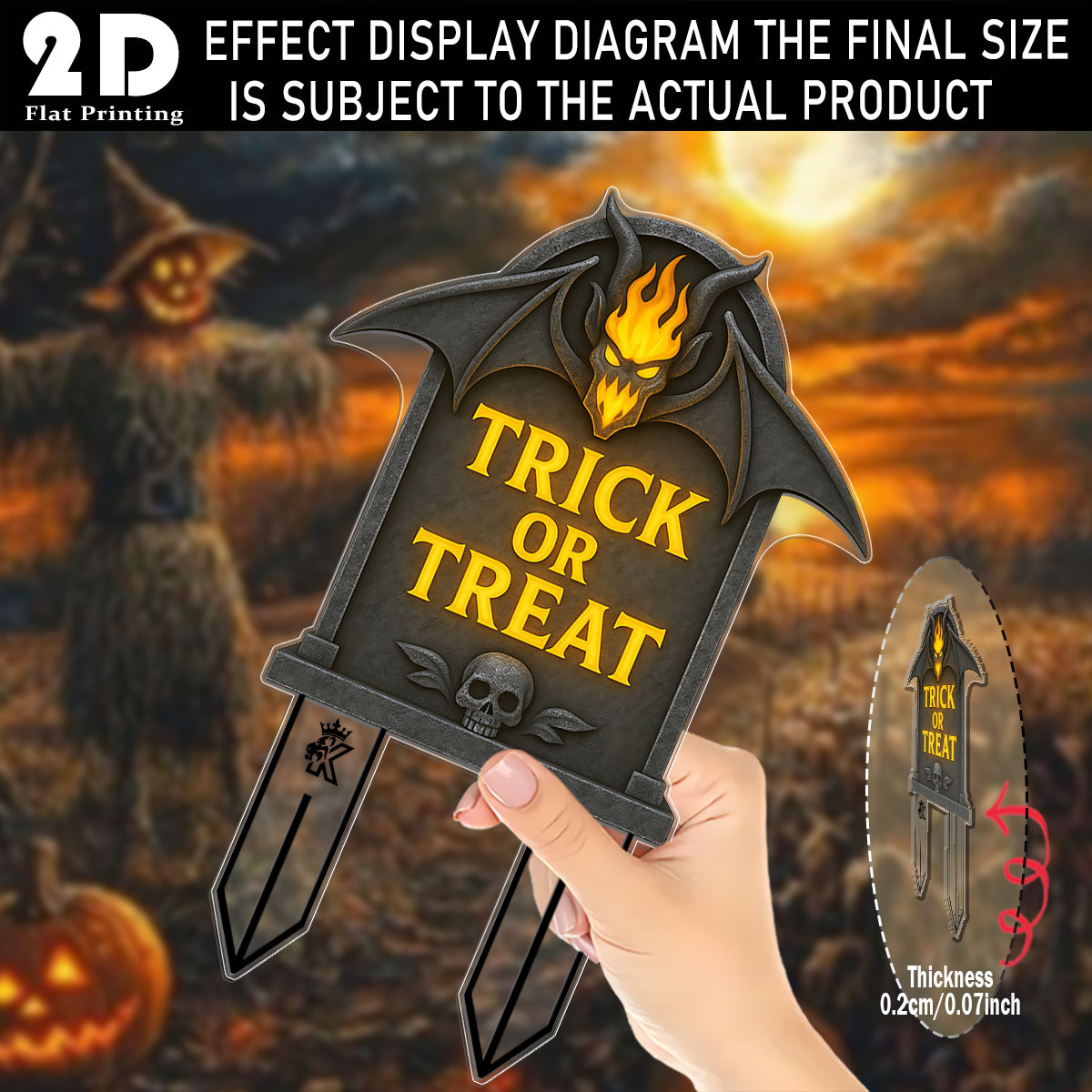   2d, [  2d]   2d, 1pç estaca de jardim de   de halloween - design de   em   e esqueleto, decoração acrílica externa para  ,  , festas de halloween,   de presente, decorações de halloween, decoração  , tema de  ,   2d,  