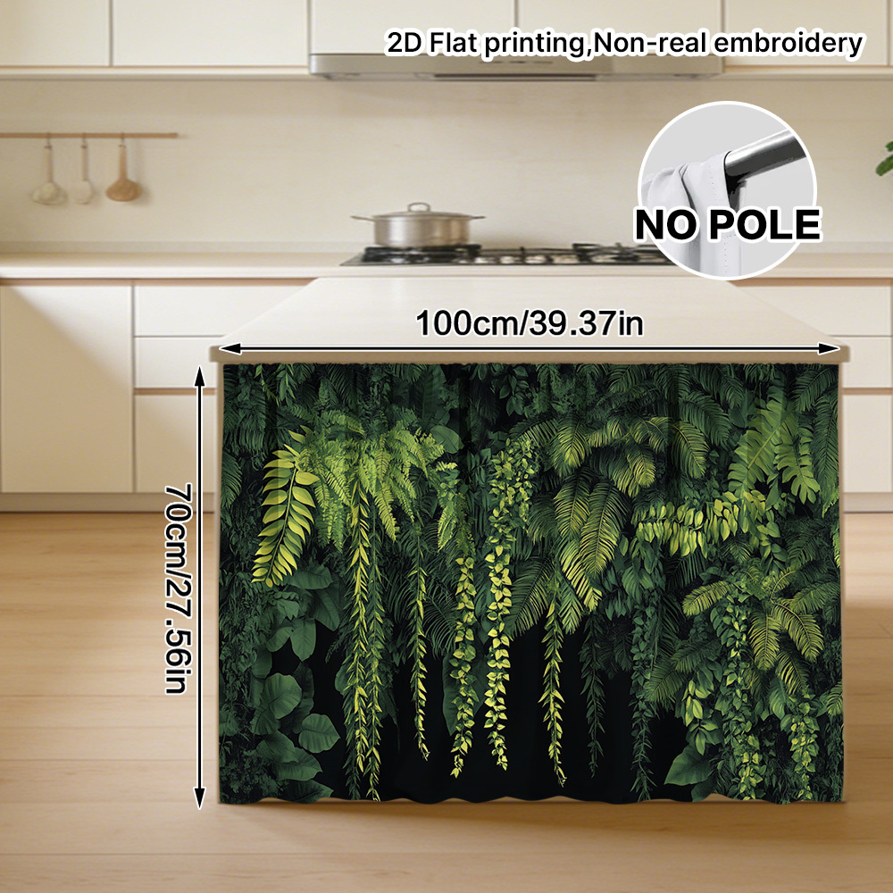 TEMU Rideau de placard 2D plat, 1 pièce - Motif feuilles de jungle , design suspendu portable, facile, lavable, matériau fiable, durable, rangement