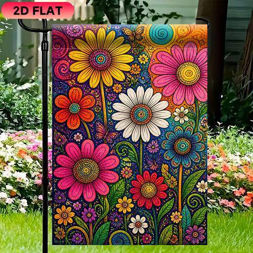 2d flat 2d flat garden flag 1pc made of durable polyester decorating gardens lawns patios homes outdoors and suitable for celebrations flagpole not included 2d flat
