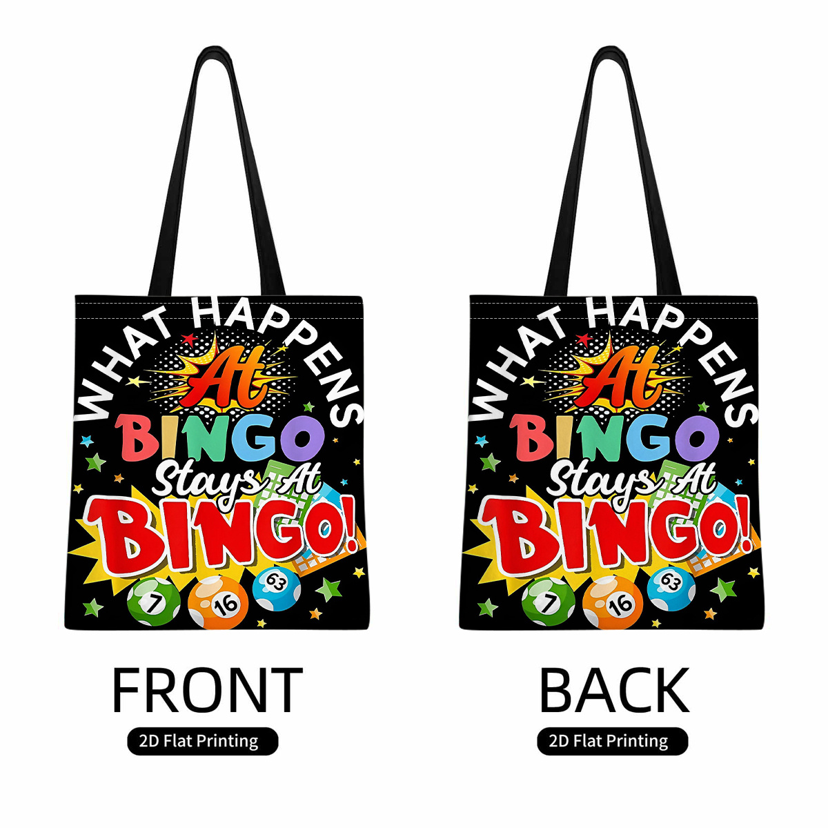 TEMU 1 sac bandoulière Bingo, style de d'impression 2D amusant, sacs à main réutilisables pour le shopping et les voyages, sacs à main décontractés