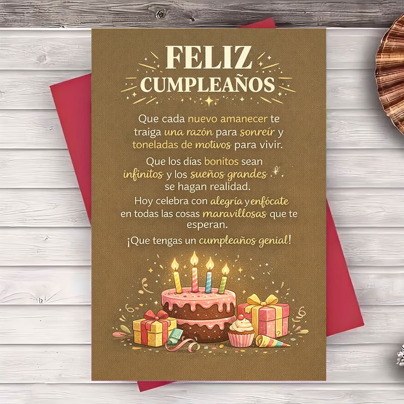 TEMU Una sobre y una tarjeta de felicitación - Tarjeta de en español para o - Tarjeta de felicitación de - Diseño