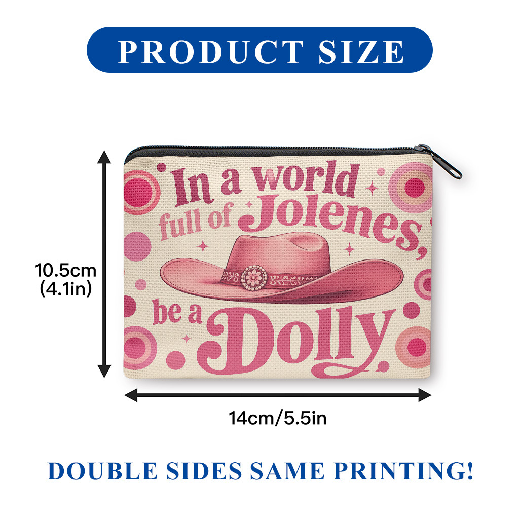TEMU Coin Purse, Be A Dolly Double-sided Printed Coin Purse, Key And Change Storage Bag, Portable Zipper Pouch, Clutch Bag, Versatile Makeup Bag,