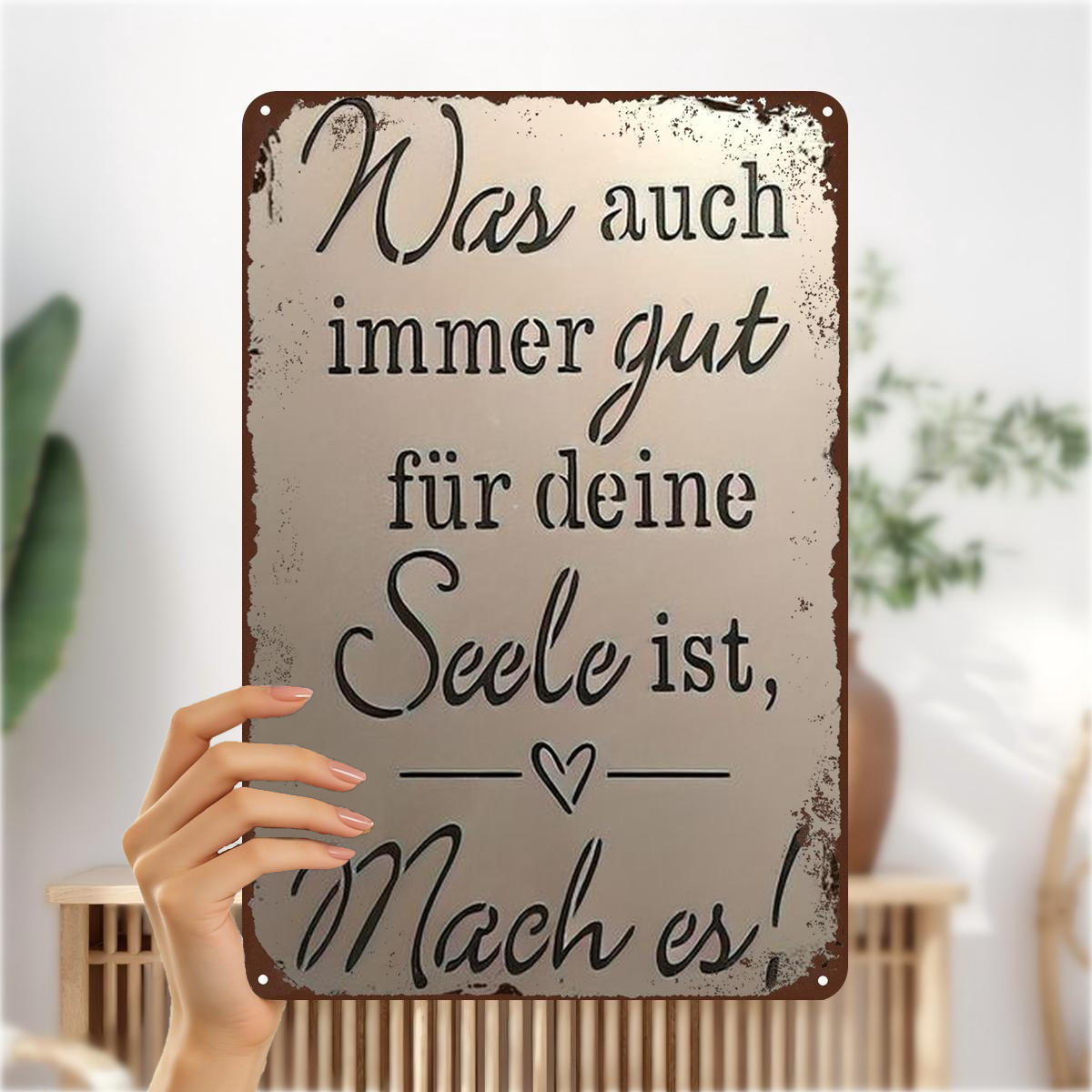 Image of 2d Flat 1pc, "whatever Is Good For , Do It! – Inspirational Metal Art Sign" 8×12 Inch