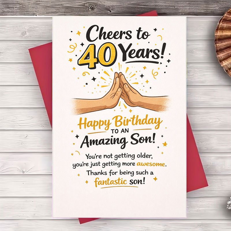 TEMU 1 Envelope And 1 Greeting Card 40th Birthday Card For Son Cheers To An Amazing Milestone Celebration For Him