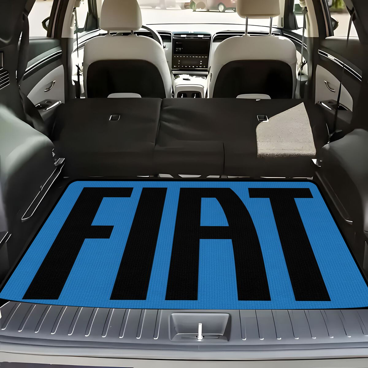 TEMU 1pc For Fiat Letter Logo Trunk Mat, Easy-to-clean Non-slip Cargo Liner, Suitable For Most Vehicles, Car Trunk Mat, Vehicle Organizer, , Non-slip