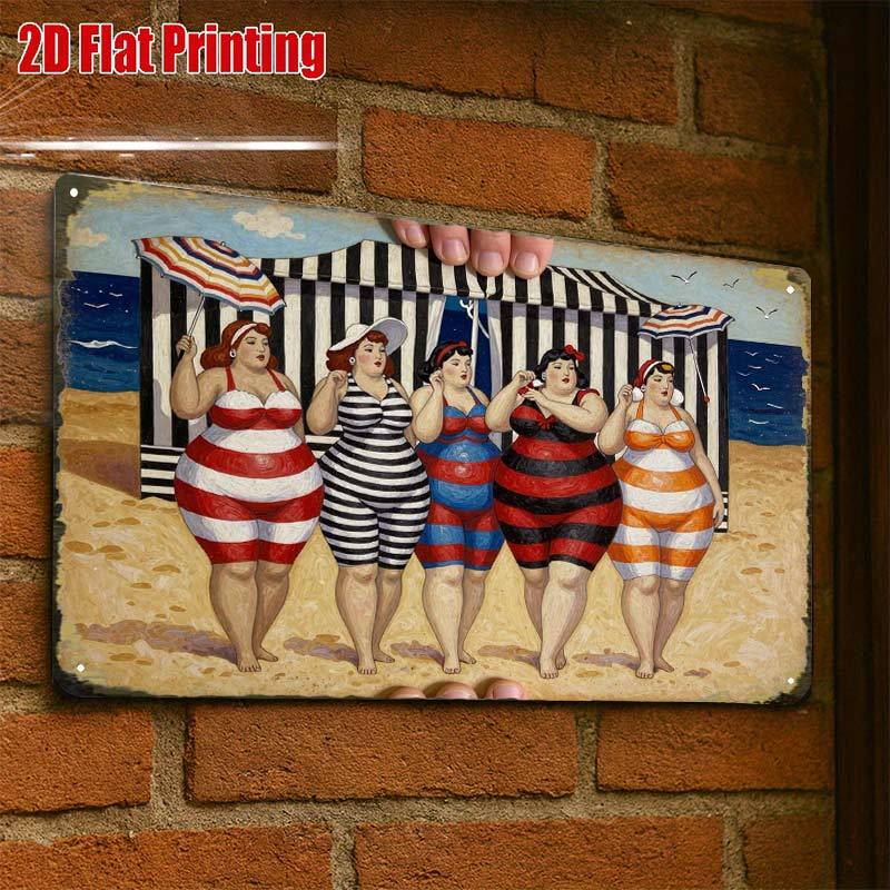 TEMU Stampa da spiaggia vintage 2D piatta, 1 pezzo, Targa creativa in latta per decorazione garage, Scritta in , Stampa qualit�, Decoratori per la