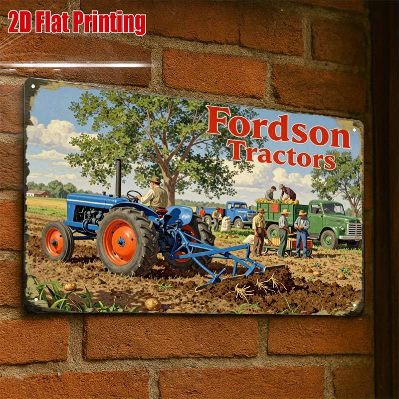 TEMU 2d Flat - 2d-flat, 1pc, Tractor Vintage Farm Scene, Creative Tin Sign Garage Decoration, Lettering, High-, Home Decorators, 2d Flat, Perfect For