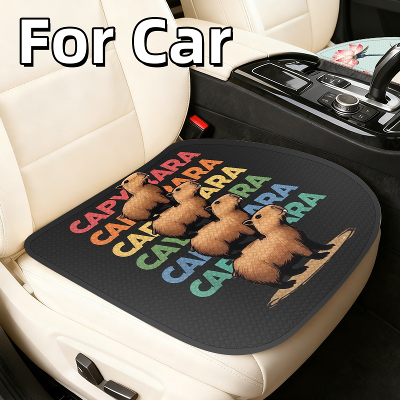 immagine dell'articolo Cuscino per sedile auto impilato a forma di capibara, 1 pezzo, stile colorato, cuscino per sedile auto, tappetino antiscivolo resistente all'usura, traspirante e confortevole, fodera rimovibile, vestibilità universale per la maggior parte delle auto, pratico accessorio e decorazione per interni