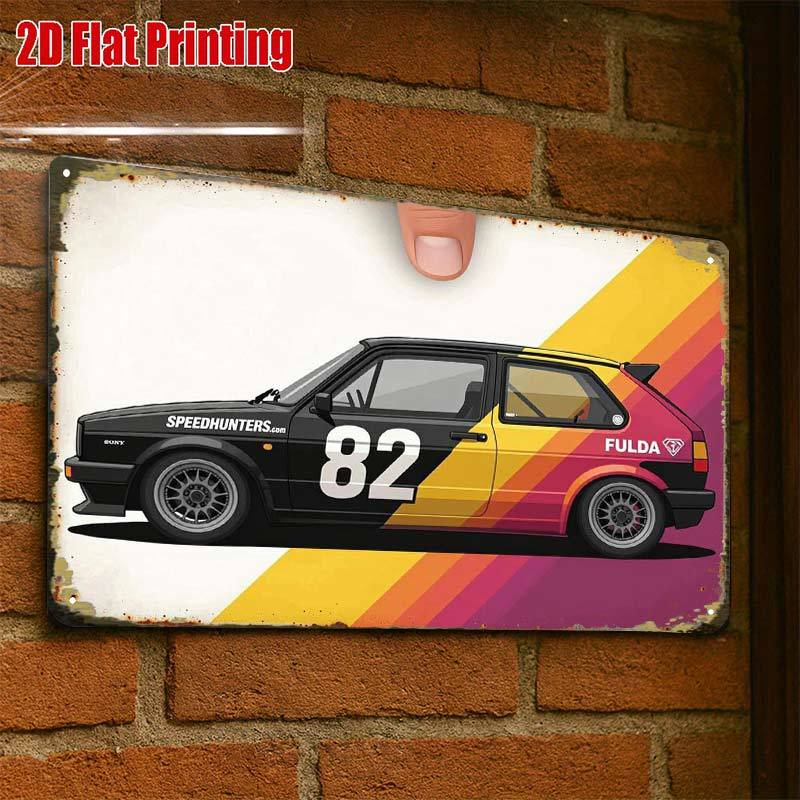TEMU 2d Flat - 2d-flat, 1pc, Car 82 Art Print, Creative Tin Sign Garage Decoration, Lettering, Highquality Print, Home Decorators, 2d Flat, Perfect