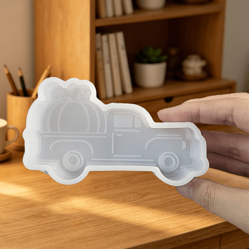 TEMU Pumpkin Car Silicone Mold, Candle Mold, Soap Mold, Silicone Resin Mold For Bead Candle Soap Gypsum Freshie Clay Diy Crafts Home Decor Christmas