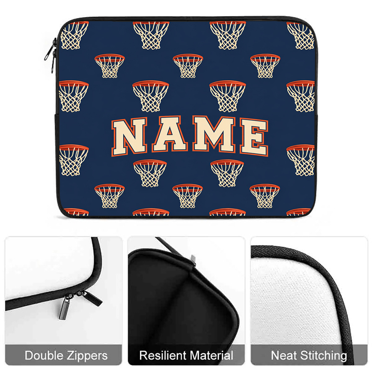 Custom Basketball Hoop Sleeve Case for 25.4-43.18cm Laptops