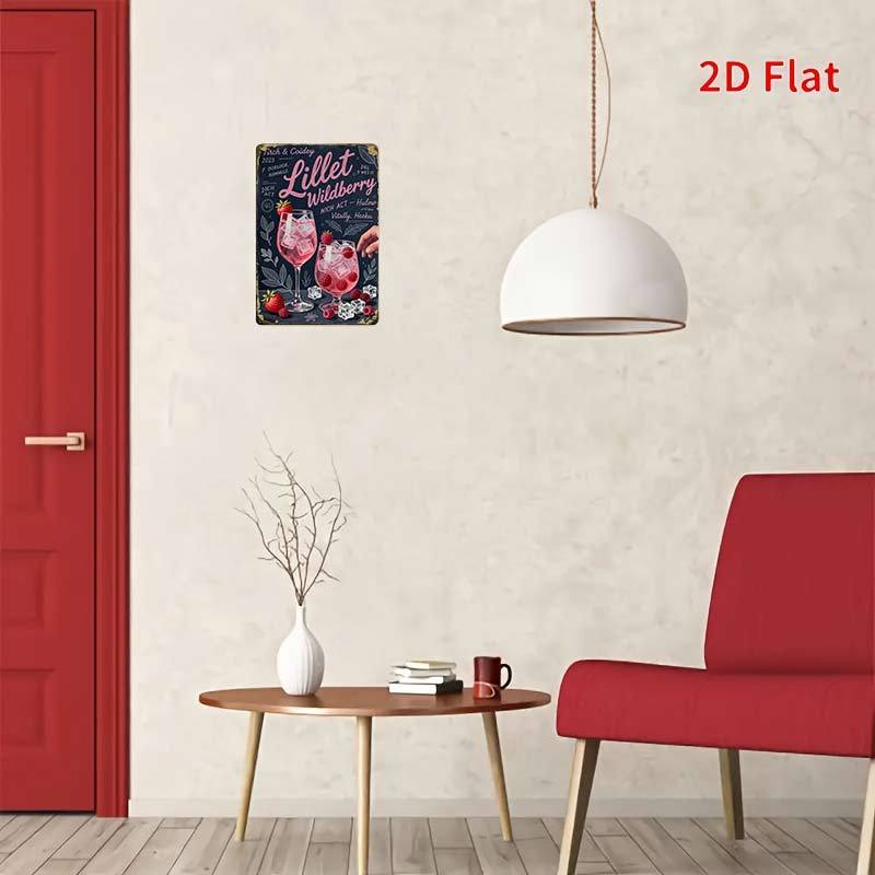 TEMU 2d Flat, 1pc Lillet Cocktail Wall Sign - Large Font Suitable For Room Decoration, Lillet Branding, Artificial Hanging Plaque For Home,, Decor,