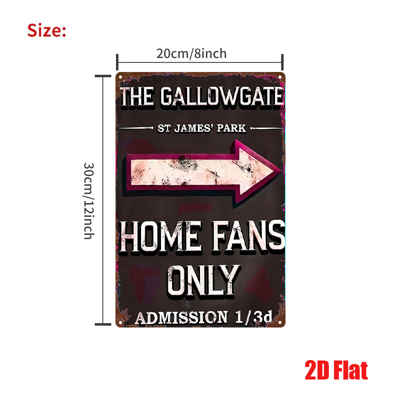 2d flat 1pc metal sign painting 2d flat gallowgate       sign inspirational metal plaque for home   bar door plaque 8x12 inches 20x30cm 2d flat