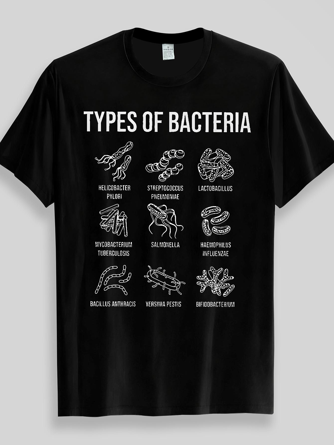  l Types Science Popularization Hand-Drawn Style Displaying H. Pylori And 9   of  , Men S T-Shirt, As a Gift