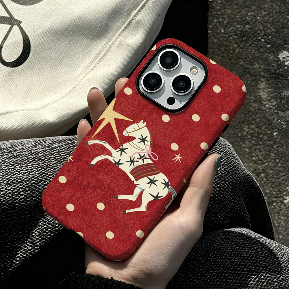 TEMU Phone Case: Xingyue Pony Double-layer 2-in-1 Mobile Phone Case Uses A Soft And A Hard , And Is Compatible With Iphone