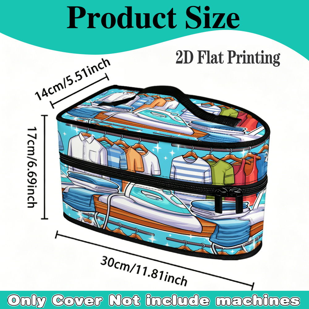 TEMU Borsa da stiro portatile 2D piatta, 1 pz, con motivo asse da stiro e appendiabiti, custodia resistente, grande capacit� pieghevole antipolvere,