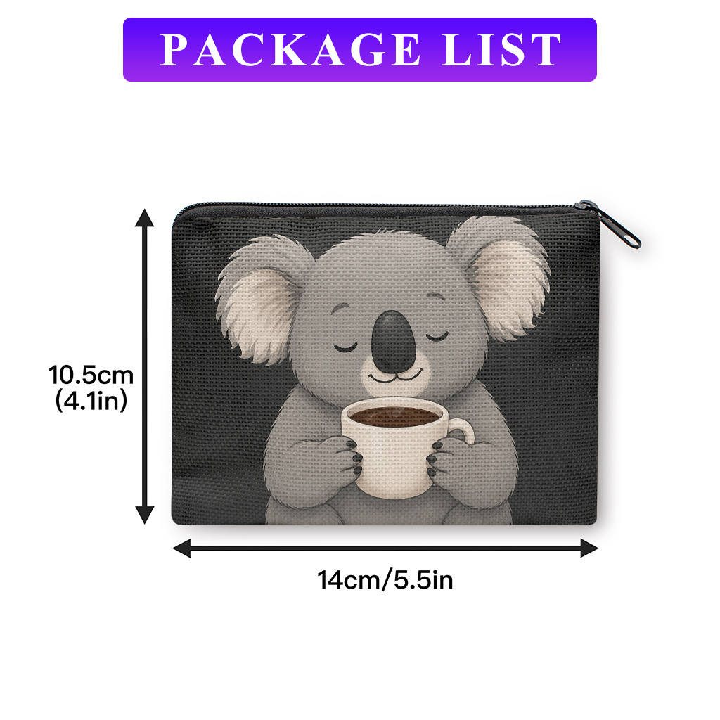 TEMU Koala Coin Purse Suitable For Keys & Storage, Compact Portable Wallet With Koala-themed, Machine Washable Gift For &, For Cash Organizer For