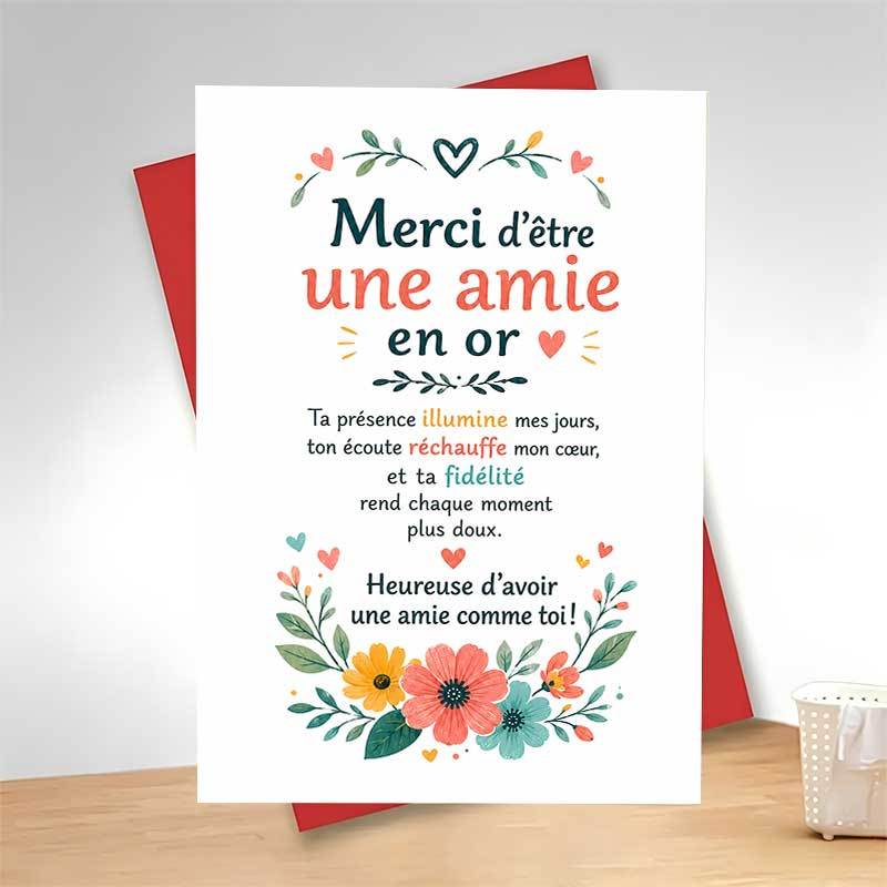 TEMU 1 Carte de vœux + 1 Enveloppe Carte de vœux sur le thème de florale, motif coloré de fleurs et de cœurs " d' ", convient aux meilleures amies, à