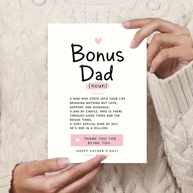TEMU 1 Envelope And 1 Funny Greeting Card Greeting Card For Fathers Day Appreciation Gift For Stepdad Message Card For Birthday Or Special Occasion