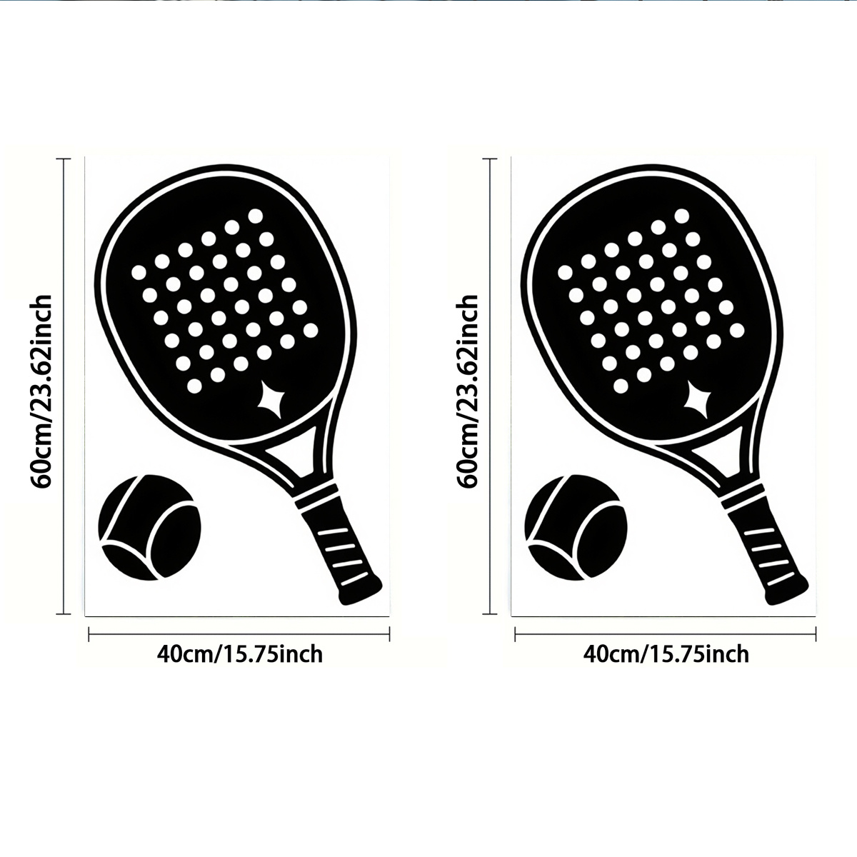 TEMU 2pcs, Face Towels, Single-sided Print, Rectangular 40 X 60cm, Black And Tennis Racket And Ball 2d Pattern, Soft Comfortable Sweat And Water