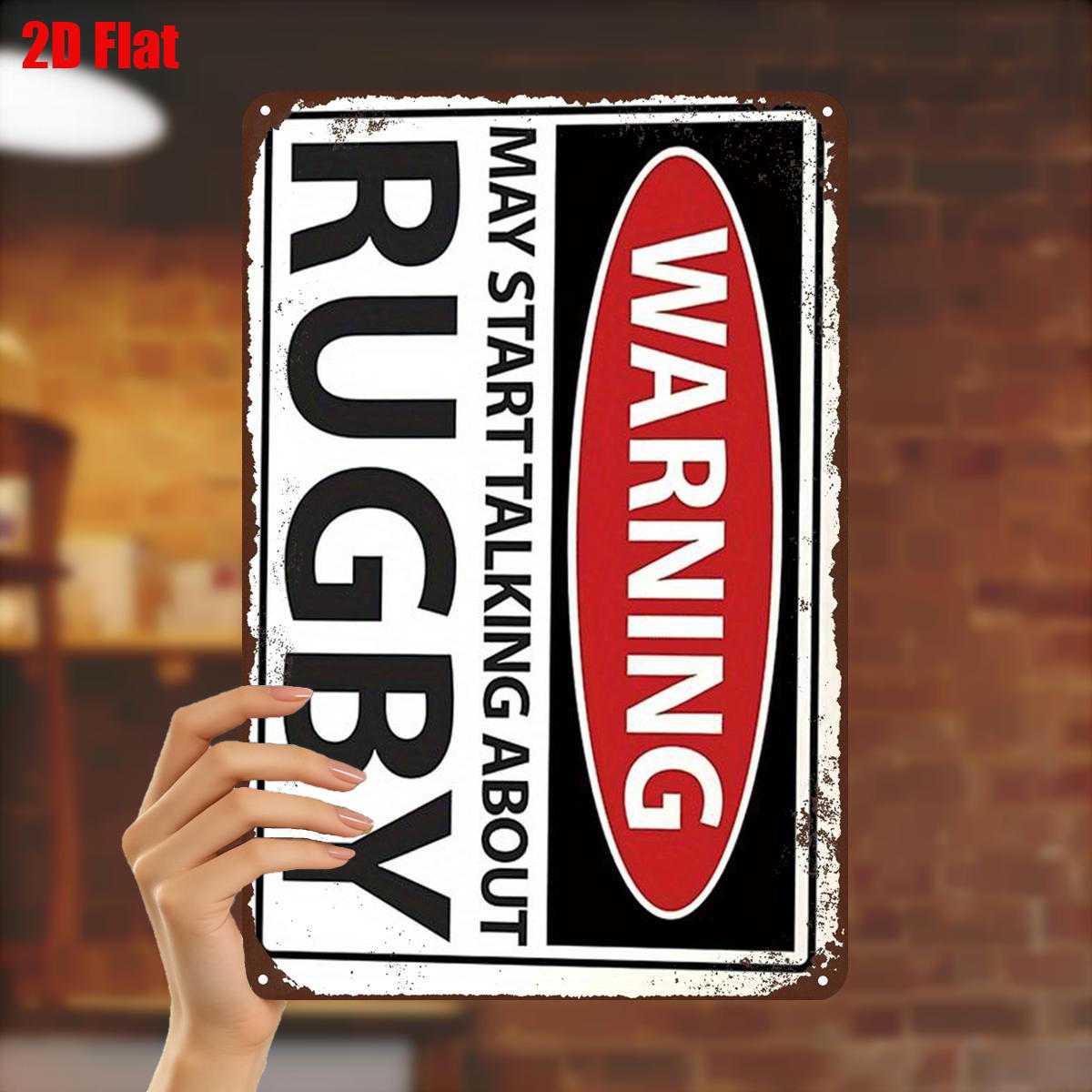 TEMU 2d Flat 1pc, Warning Sign Metal Art Wall Decor โ "may About " Vintage Style Iron Sign For Fans 8ร12 Inch