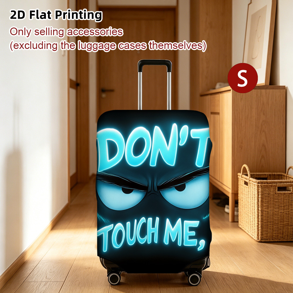 TEMU 2d Printing, ( Selling Additions) 1pc Angry Neon Eyes Pattern Luggage Cover, Luggage Covers For Luggage Outer Use, Luggage Cover, Men's/women's
