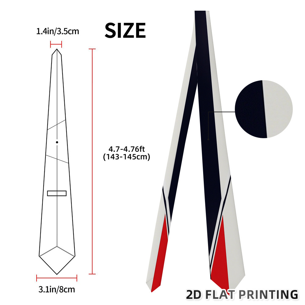 TEMU 2d Flat Printing, 1pc Fashion Diagonal Stripe Printed Trendy Tie Ideal For Dinners, Anniversaries And Holiday Gatherings, Fashionable And Design